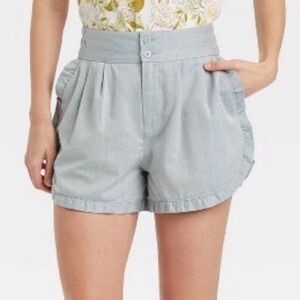 NWT Who What Wear- Women's High Rise Ruffle Edge Shorts
